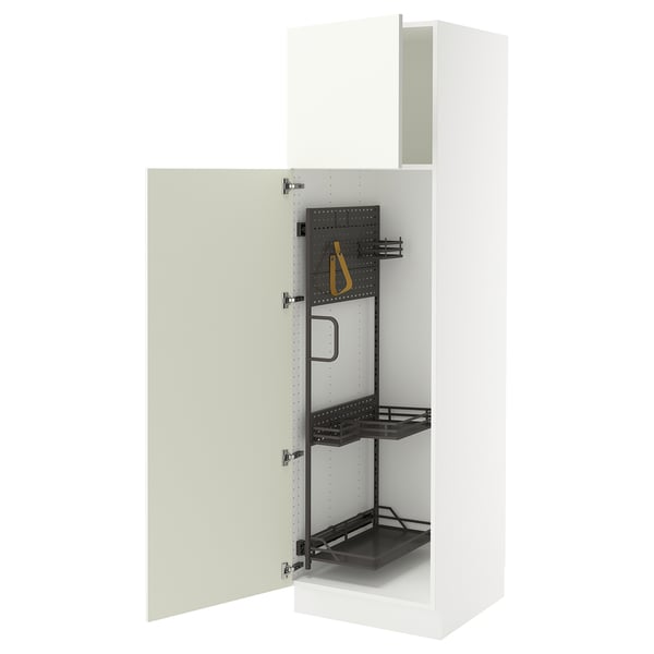 SEKTION High cabinet/pull-out int fittings, white/Vallstena white, 24x24x80 "