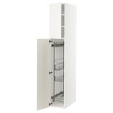 SEKTION High cabinet/pull-out int fittings, white/Veddinge white, 15x24x90 "