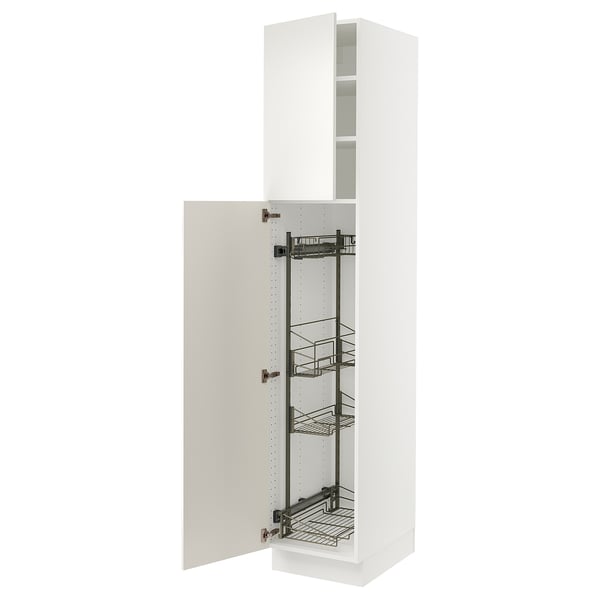 SEKTION High cabinet/pull-out int fittings, white/Veddinge white, 18x24x90 "