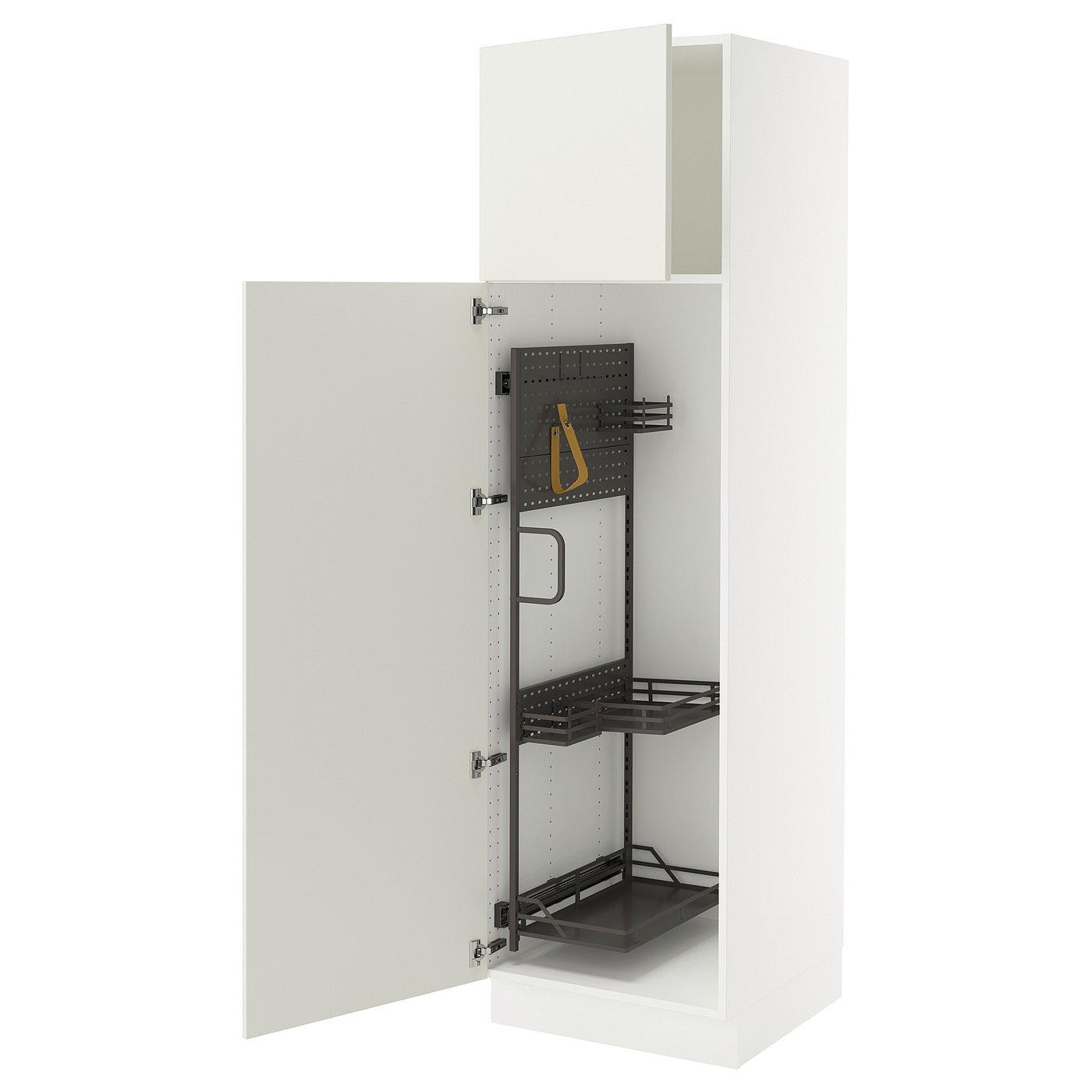 SEKTION high cabinet/pull-out int fittings, white/Veddinge white