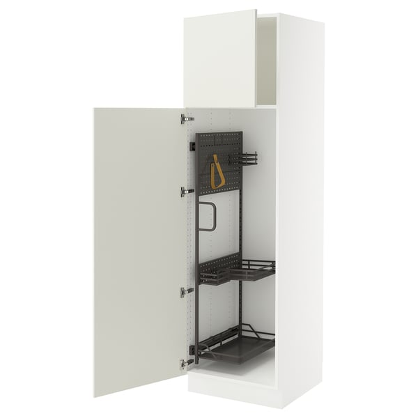 SEKTION High cabinet/pull-out int fittings, white/Veddinge white, 24x24x80 "