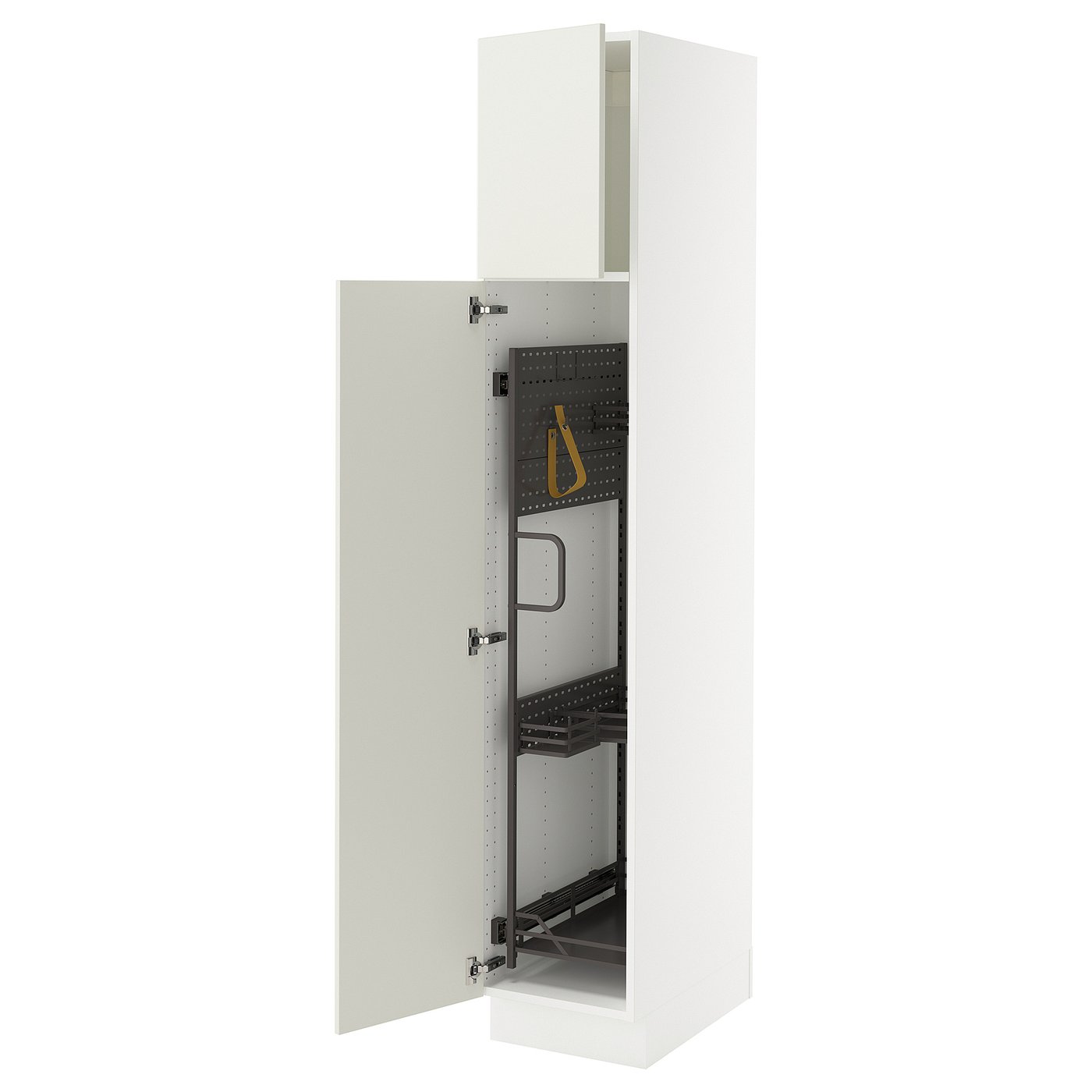 SEKTION high cabinet/pull-out int fittings, white/Veddinge white