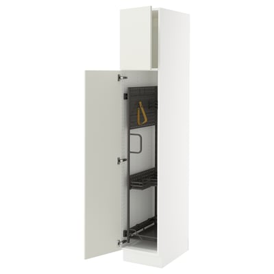 SEKTION High cabinet/pull-out int fittings, white/Veddinge white, 15x24x80 "