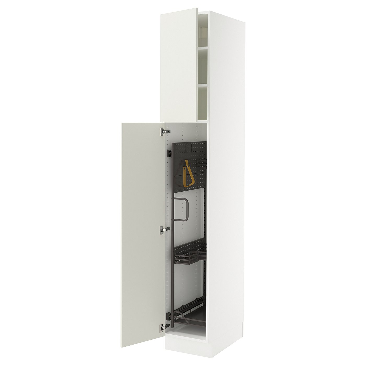 SEKTION high cabinet/pull-out int fittings, white/Veddinge white