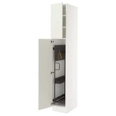 SEKTION High cabinet/pull-out int fittings, white/Veddinge white, 15x24x90 "