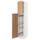 SEKTION High cabinet/pull-out int fittings, white/Vedhamn oak, 18x24x90 "