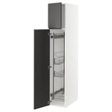 SEKTION High cabinet/pull-out int fittings, white/Voxtorp dark gray, 15x24x80 "