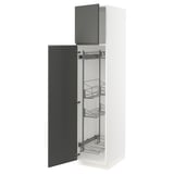SEKTION High cabinet/pull-out int fittings, white/Voxtorp dark gray, 18x24x80 "