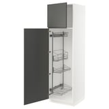 SEKTION High cabinet/pull-out int fittings, white/Voxtorp dark gray, 24x24x80 "