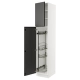 SEKTION High cabinet/pull-out int fittings, white/Voxtorp dark gray, 18x24x90 "