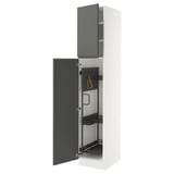 SEKTION High cabinet/pull-out int fittings, white/Voxtorp dark gray, 18x24x90 "