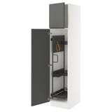 SEKTION High cabinet/pull-out int fittings, white/Voxtorp dark gray, 18x24x80 "