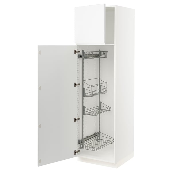 SEKTION High cabinet/pull-out int fittings, white/Voxtorp matte white, 24x24x80 "