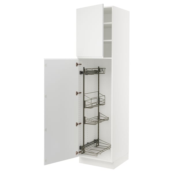 SEKTION High cabinet/pull-out int fittings, white/Voxtorp matte white, 24x24x90 "