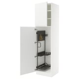 SEKTION High cabinet/pull-out int fittings, white/Voxtorp matte white, 24x24x90 "
