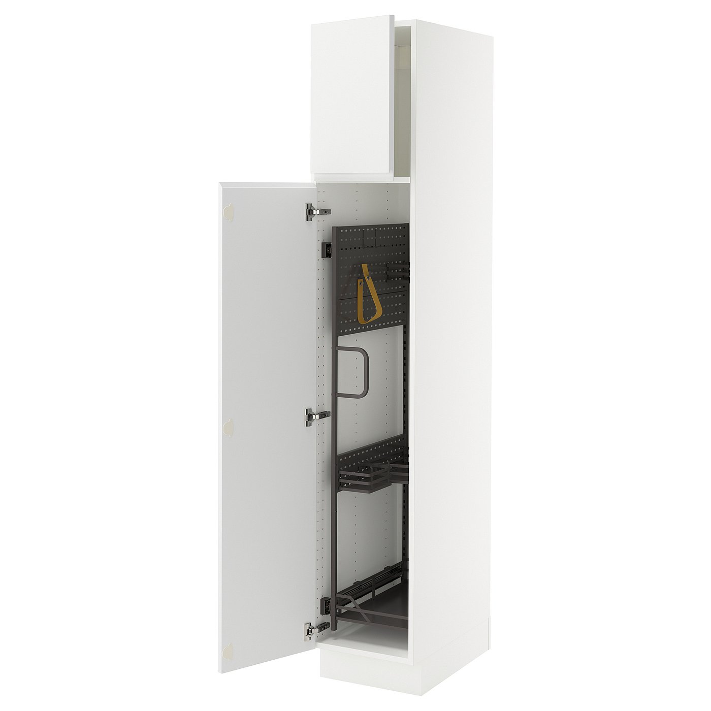 SEKTION high cabinet/pull-out int fittings, white/Voxtorp matte