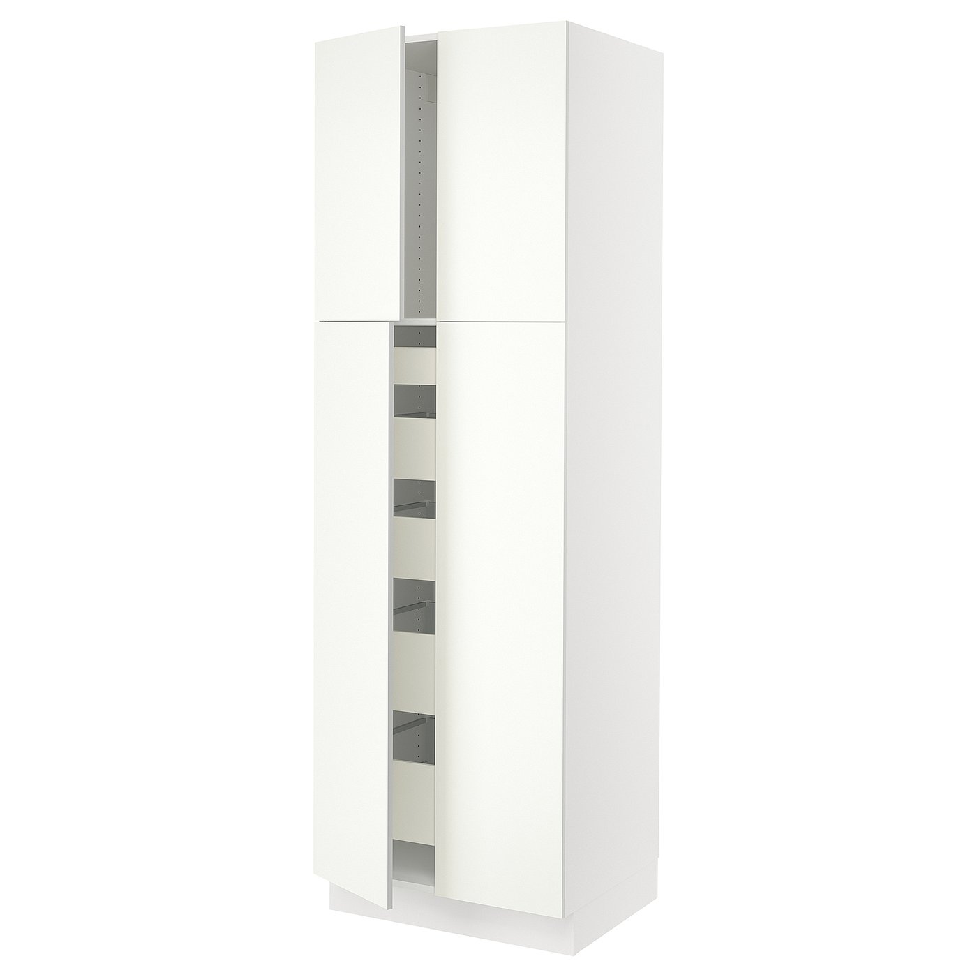 SEKTION high cabinet w 4 doors/5 drawers, white/Vallstena white