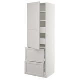 SEKTION High cabinet w/door & 4 drawers, white Maximera/Lerhyttan light gray, 24x24x80 "