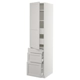 SEKTION High cabinet w/door & 5 drawers, white Maximera/Lerhyttan light gray, 18x24x80 "