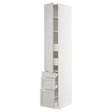 SEKTION High cabinet w/door & 5 drawers, white Maximera/Lerhyttan light gray, 15x24x90 "