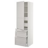SEKTION High cabinet w/door & 5 drawers, white Maximera/Lerhyttan light gray, 24x24x80 "