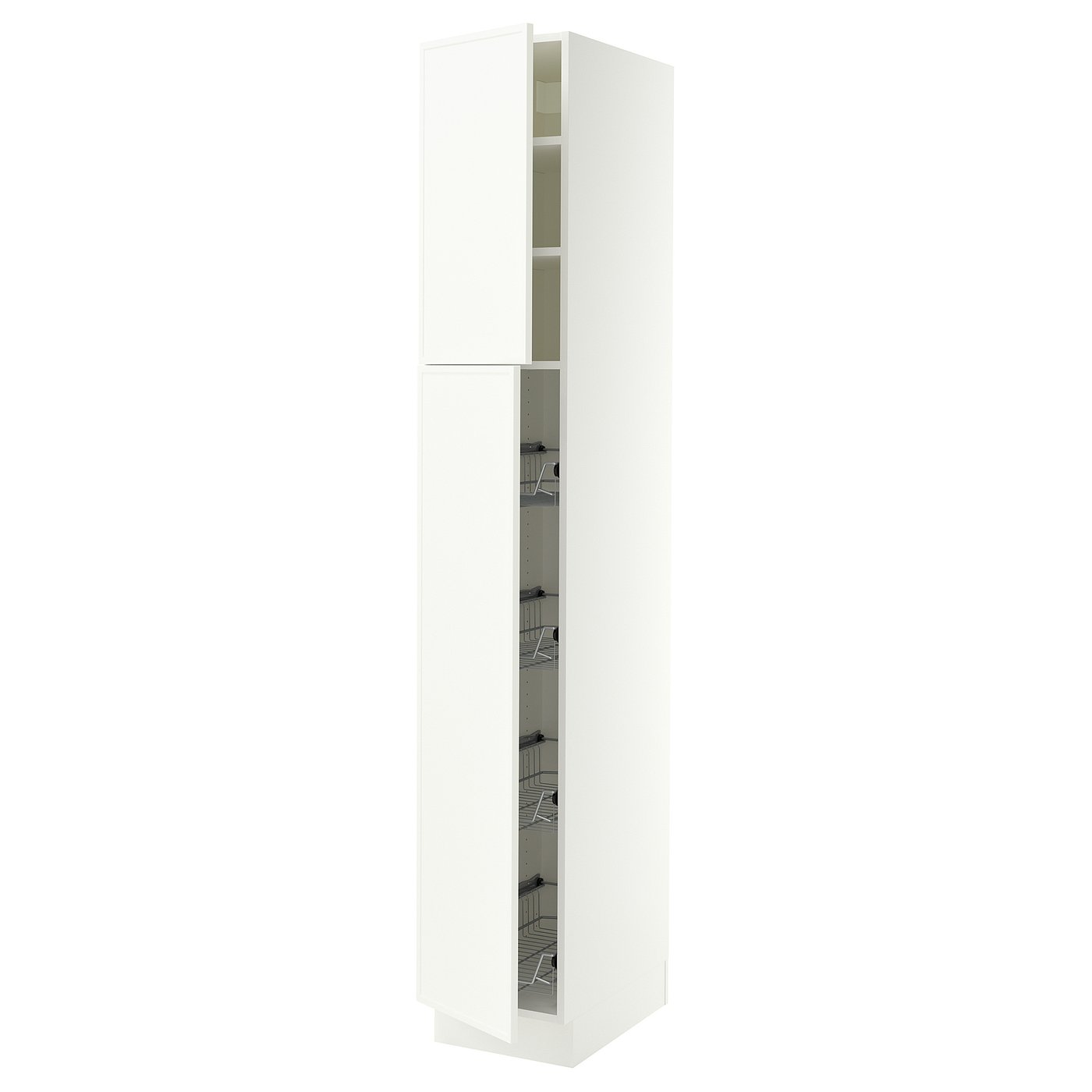 SEKTION high cabinet w door/wire baskets, white/Aspudden matte