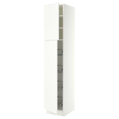 SEKTION High cabinet w door/wire baskets, white/Aspudden matte white, 18x24x90 "