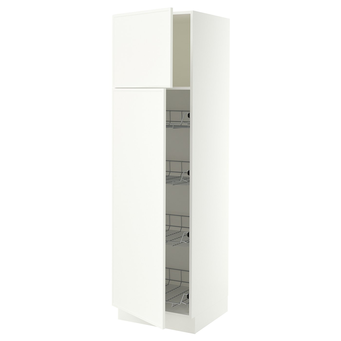 SEKTION high cabinet w door/wire baskets, white/Aspudden matte