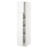 SEKTION High cabinet w door/wire baskets, white/Axstad matte white, 18x24x80 "