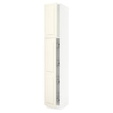 SEKTION High cabinet w door/wire baskets, white/Bodbyn off-white, 15x24x90 "