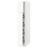 SEKTION High cabinet w door/wire baskets, white Enköping/white wood effect, 15x24x80 "