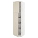 SEKTION High cabinet w door/wire baskets, white/Havstorp beige, 24x24x90 "