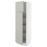 SEKTION High cabinet w door/wire baskets, white/Havstorp light gray, 24x24x80 "