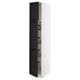 SEKTION High cabinet w door/wire baskets, white/Lerhyttan black stained, 15x24x80 "