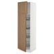 SEKTION High cabinet w door/wire baskets, white/Tistorp brown walnut effect, 24x24x80 "