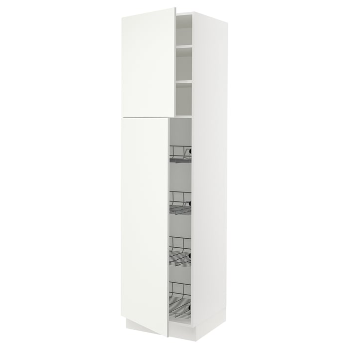 SEKTION high w door/wire baskets, white/Vallstena white