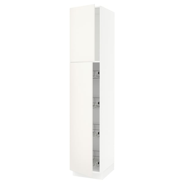 SEKTION High cabinet w door/wire baskets, white/Veddinge white, 18x24x90 "