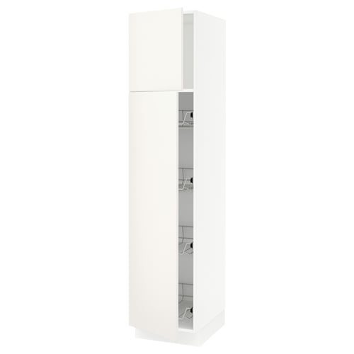 White SEKTION kitchen cabinet with smooth white finish, rectangular shape, and veddinge style.