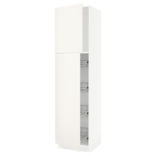 SEKTION High cabinet w door/wire baskets, white/Veddinge white, 24x24x90 "