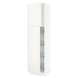 SEKTION High cabinet w door/wire baskets, white/Veddinge white, 24x24x90 "