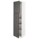 SEKTION High cabinet w door/wire baskets, white/Voxtorp dark gray, 24x24x90 "