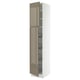 SEKTION High cabinet w door/wire baskets, white/Voxtorp high-gloss dark grey-brown, 18x24x90 "