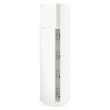SEKTION High cabinet w door/wire baskets, white/Voxtorp matte white, 18x24x80 "