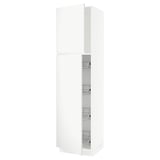 SEKTION High cabinet w door/wire baskets, white/Voxtorp matte white, 24x24x90 "