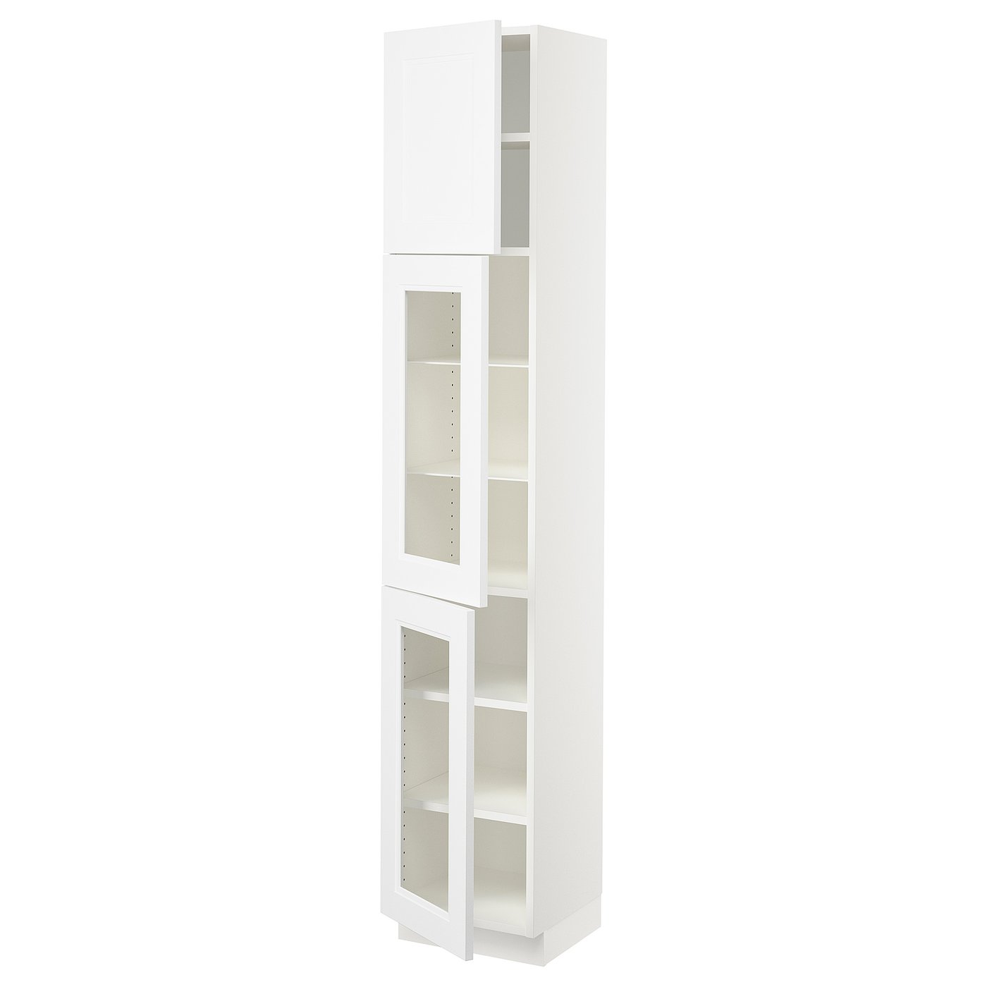SEKTION high cabinet w glass door/2 doors, white/Axstad matte