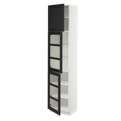 SEKTION black-stained glass doors white cabinet.