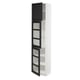 SEKTION High cabinet w glass door/2 doors, white/Lerhyttan black stained, 18x15x80 "