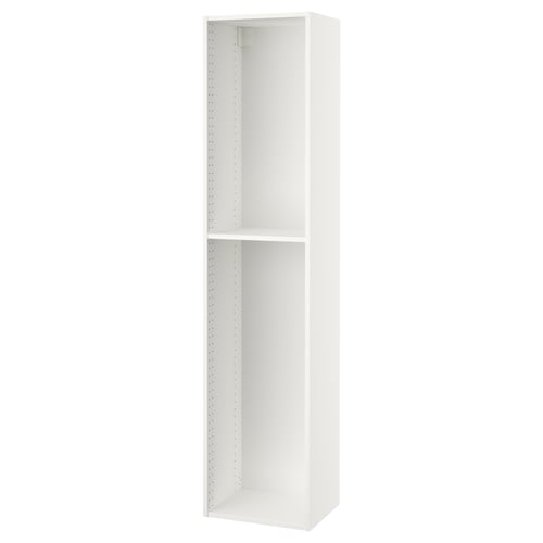 SEKTION white kitchen cabinet: tall, minimalist design with adjustable shelf, durable melamine finish.