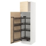 SEKTION High cabinet with pull-out pantry, white/Askersund light ash effect, 24x24x80 "