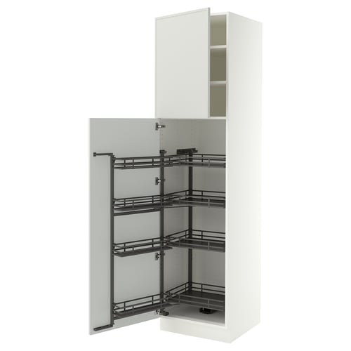 SEKTION High cabinet with pull-out pantry, white/Aspudden light gray, 24x24x90 "